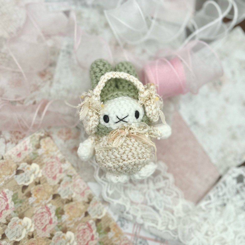 “SOLD” Handmade crochet Miffy Bunny Plush Toy - Keychain/ bag charm